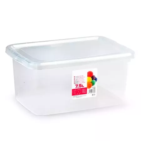 Tradineur - Caja de plástico con tapa - N.º 28 transparente - cajón de almacenaje, ordenación, almacenamiento, objetos - 7,5 lit Tradineur - Caja de plástico con tapa - N.º 28 transparente - cajón de almacenaje, ordenación, almacenamiento, objetos - 7,5 lit