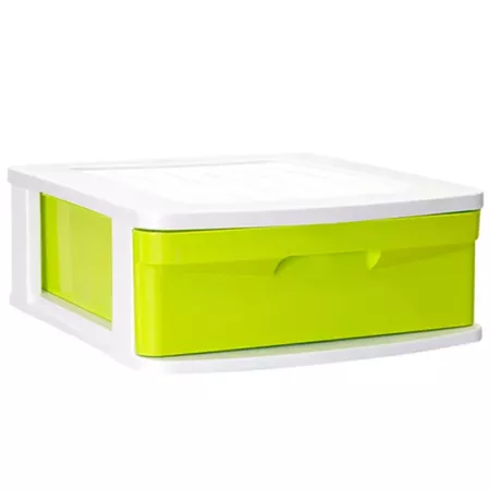Tradineur - Cajonera de plástico Sena, 1 cajón multicolor, multiusos, ordenación, almacenaje, escuela, hogar, fabricada en Españ
