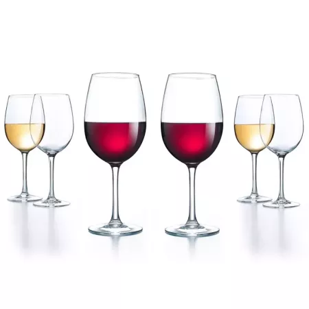 Tradineur - Set de 6 copas de vino de cristal, diseño sofisticado y elegante, aptas para lavavajillas, restaurante, hogar (47 cl