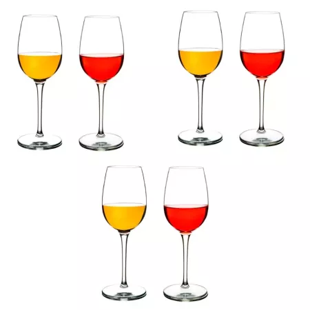 Tradineur - Set de 6 copas de vino de cristal, diseño sofisticado y elegante, aptas para lavavajillas, restaurante, hogar (47 cl