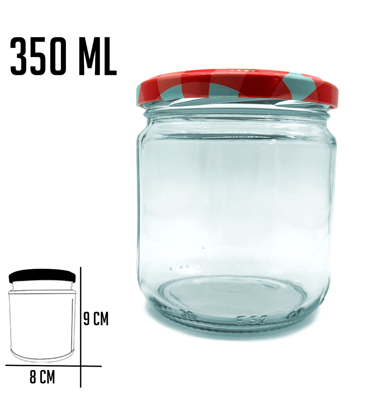 Tradineur - Pack de 3 tarros de cristal con tapa metálica de 450 ml, juego  de frascos de vidrio para caramelos, gominolas, condi