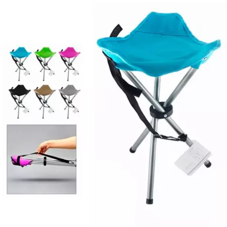 Taburete Camping Plegable Acero 90 kg con Correa Ajustable Taburete Camping Plegable Acero 90 kg con Correa Ajustable