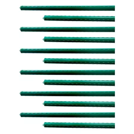 Tradineur - Pack de 12 tutores de acero plastificado para plantas de 1,1 x 120 cm, ideal para el cuidado del jardín. Varillas pa