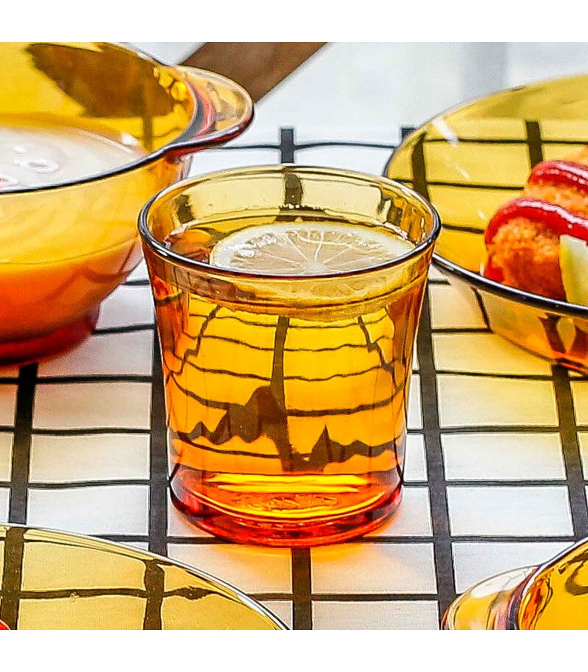 Elegante juego de vasos de cristal con 4 vasos altos de cristal, hermosa  jarra con asa y boquilla para bebidas frías, jugo casero, té helado o agua