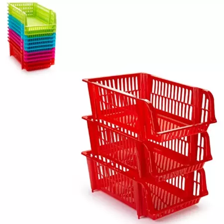 Cesta Apilable Multiusos Plástico 15x28x38 cm - Color Aleatorio