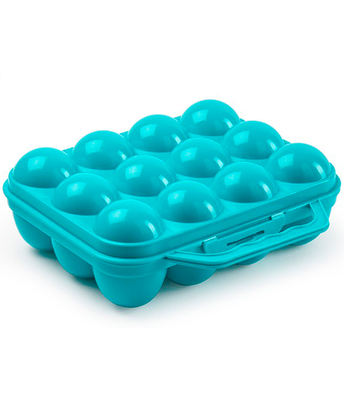 Tradineur - Huevera de plástico para 12 huevos, incluye asa, recipiente,  almacenamiento de cocina, resistente, fabricada en Espa