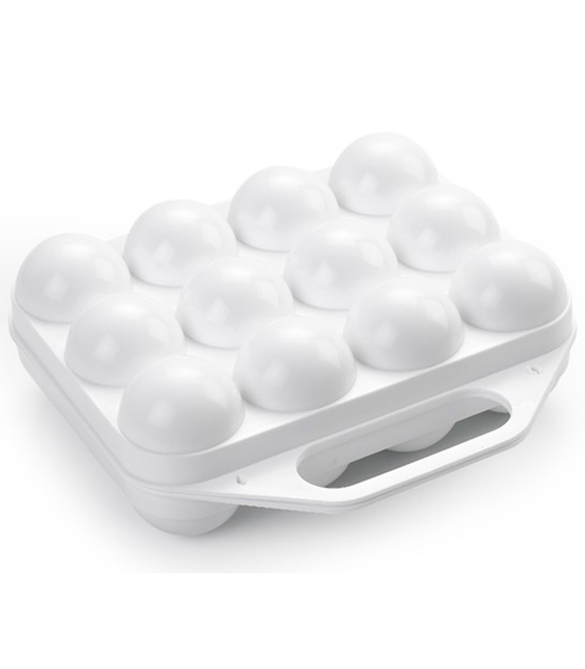 Tradineur - Huevera de plástico para 12 huevos, incluye asa, recipiente,  almacenamiento de cocina, resistente, fabricada en Espa
