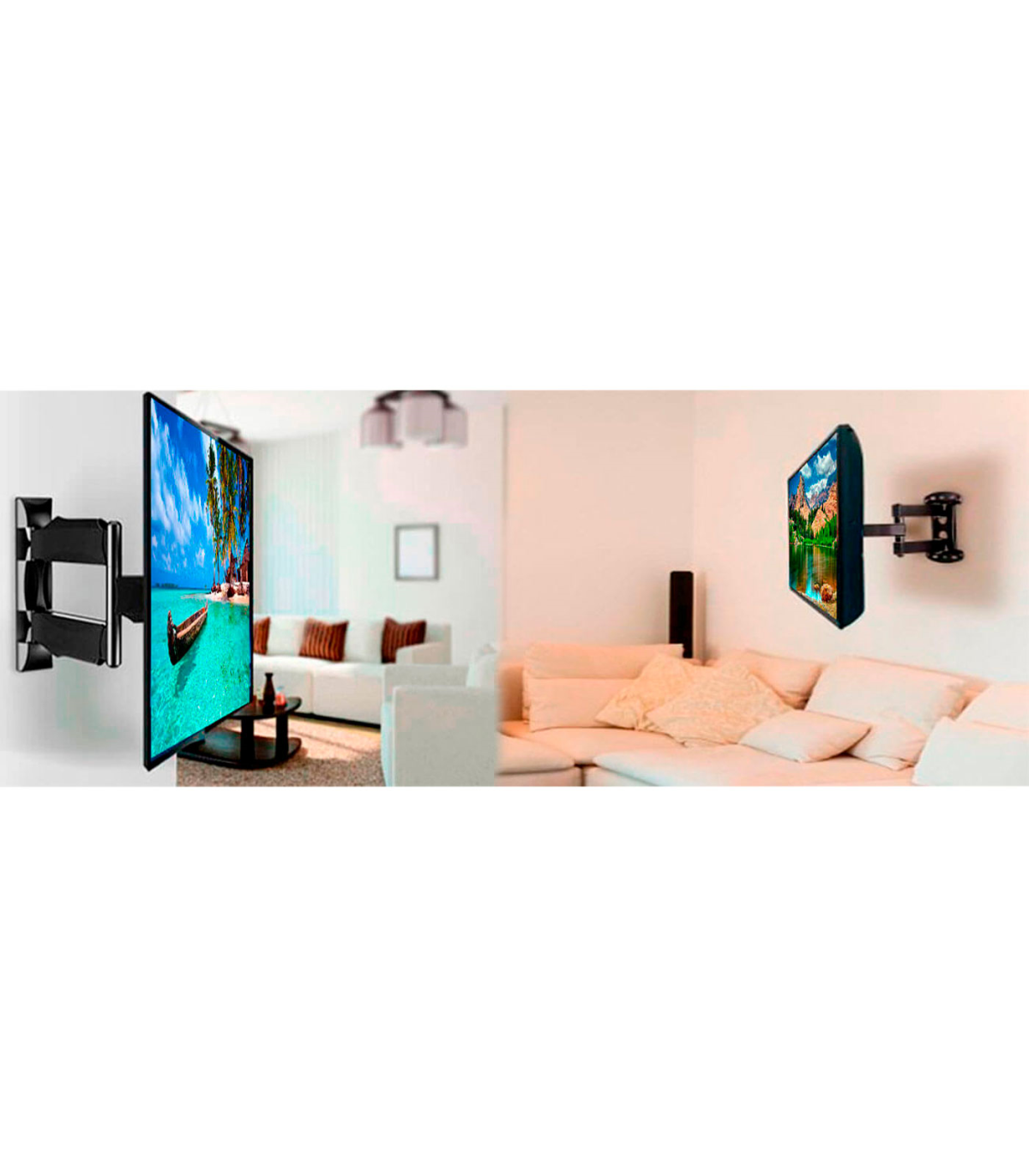 Tradineur - Soporte articulado de pared para TV, pantallas de 14 a 42  pulgadas, inclinable y giratorio, universal, hasta 20 kg