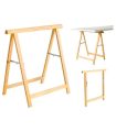 Tradineur - Caballete de madera plegable para carpintería, soporte montar tableros, mesa cortar madera, taller, bricolaje, 75 x 73,5 cm
