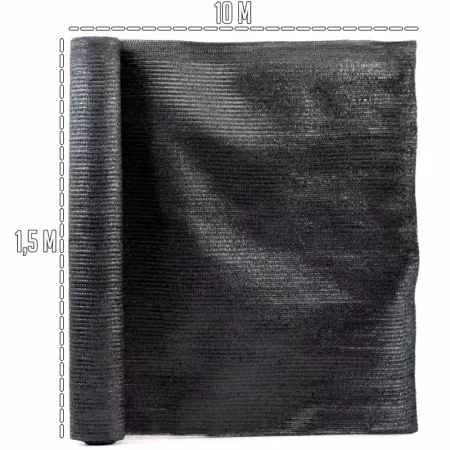 Tradineur - Rollo de malla de sombreo tupida, cierre de ocultación de 120 g/m2, alta resistencia, tela para cercar jardines, fin