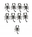 Tradineur - Pack de 9 escorpiones para Halloween, plástico, decoración de interior, fiestas, celebraciones (Negro - 7 cm)