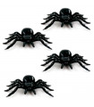 Tradineur - Pack de 4 arañas de Halloween, plástico, decoración de interior, fiestas, celebraciones (Negro - 11 cm)