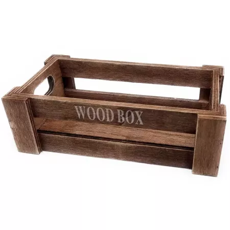 Set 2 Cajas Madera Asas Multiusos Organizador Marrón Set 2 Cajas Madera Asas Multiusos Organizador Marrón