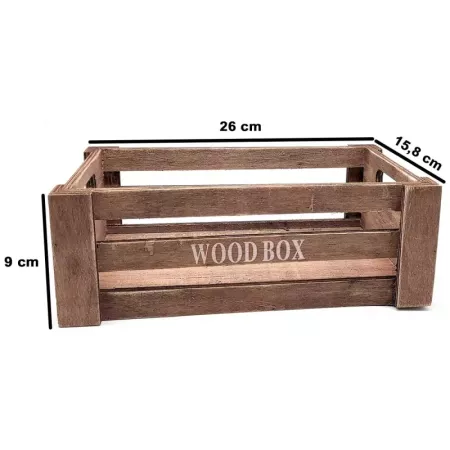 Set 2 Cajas Madera Asas Multiusos Organizador Marrón Set 2 Cajas Madera Asas Multiusos Organizador Marrón