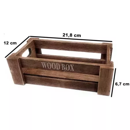 Set 2 Cajas Madera Asas Multiusos Organizador Marrón Set 2 Cajas Madera Asas Multiusos Organizador Marrón