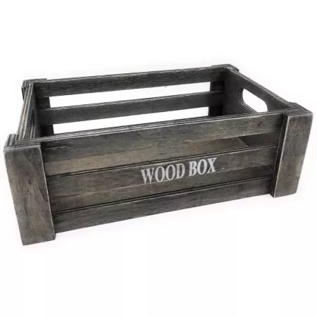 Tradineur - Set 2 cajas de madera con asas, wood box, almacenaje de objetos, herramientas, accesorios de pintura, multiusos, dec