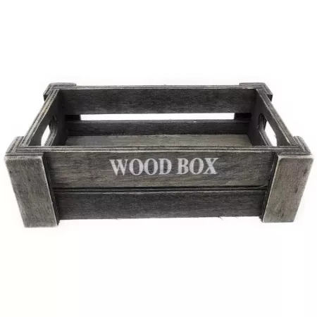Tradineur - Set 2 cajas de madera con asas, wood box, almacenaje de objetos, herramientas, accesorios de pintura, multiusos, dec