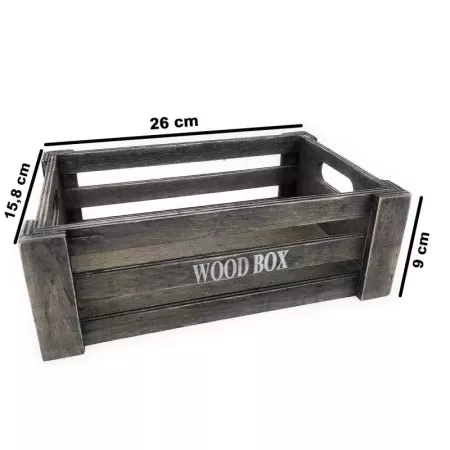 Tradineur - Set 2 cajas de madera con asas, wood box, almacenaje de objetos, herramientas, accesorios de pintura, multiusos, dec