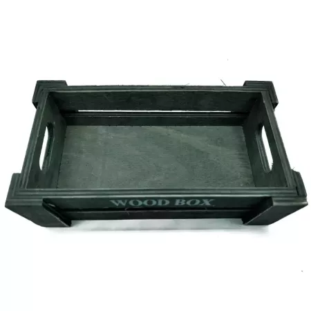 Tradineur - Caja de madera con asas "Wood Box" - Almacenamiento y organización - Caja Multiusos, Decoración, Herramientas, cocin Tradineur - Caja de madera con asas "Wood Box" - Almacenamiento y organización - Caja Multiusos, Decoración, Herramientas, cocin