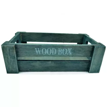 Tradineur - Caja de madera con asas "Wood Box" - Almacenamiento y organización - Caja Multiusos, Decoración, Herramientas, cocin