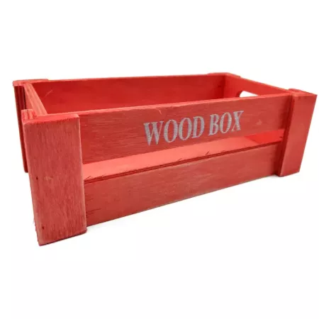 Tradineur - Caja de madera con asas "Wood Box" - Almacenamiento y organización - Caja Multiusos, Decoración, Herramientas, cocin