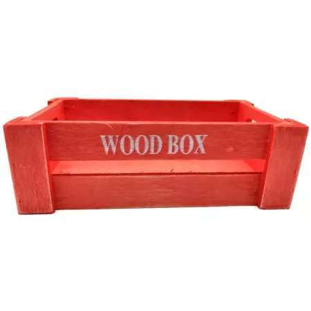 Tradineur - Caja de madera con asas "Wood Box" - Almacenamiento y organización - Caja Multiusos, Decoración, Herramientas, cocin