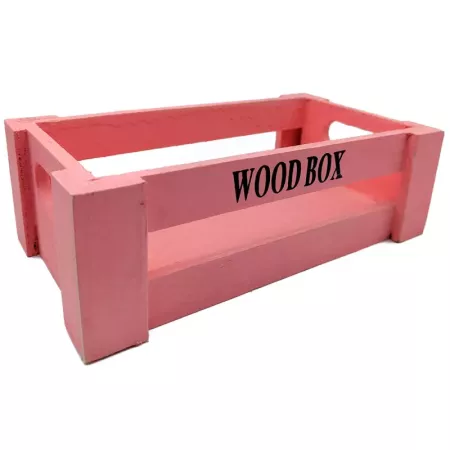 Tradineur - Caja de madera con asas "Wood Box" - Almacenamiento y organización - Caja Multiusos, Decoración, Herramientas, cocin