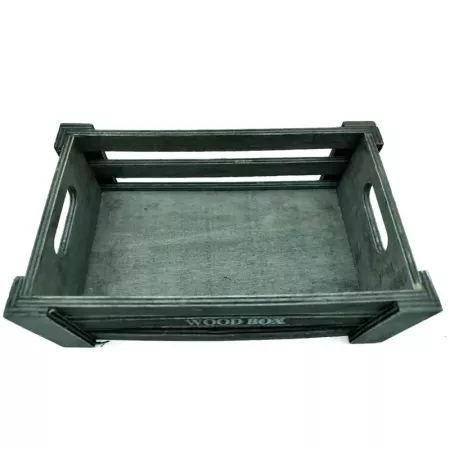 Tradineur - Caja de madera con asas "Wood Box" - Almacenamiento y organización - Caja Multiusos, Decoración, Herramientas, cocin Tradineur - Caja de madera con asas "Wood Box" - Almacenamiento y organización - Caja Multiusos, Decoración, Herramientas, cocin