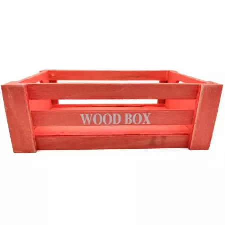 Tradineur - Caja de madera con asas "Wood Box" - Almacenamiento y organización - Caja Multiusos, Decoración, Herramientas, cocin