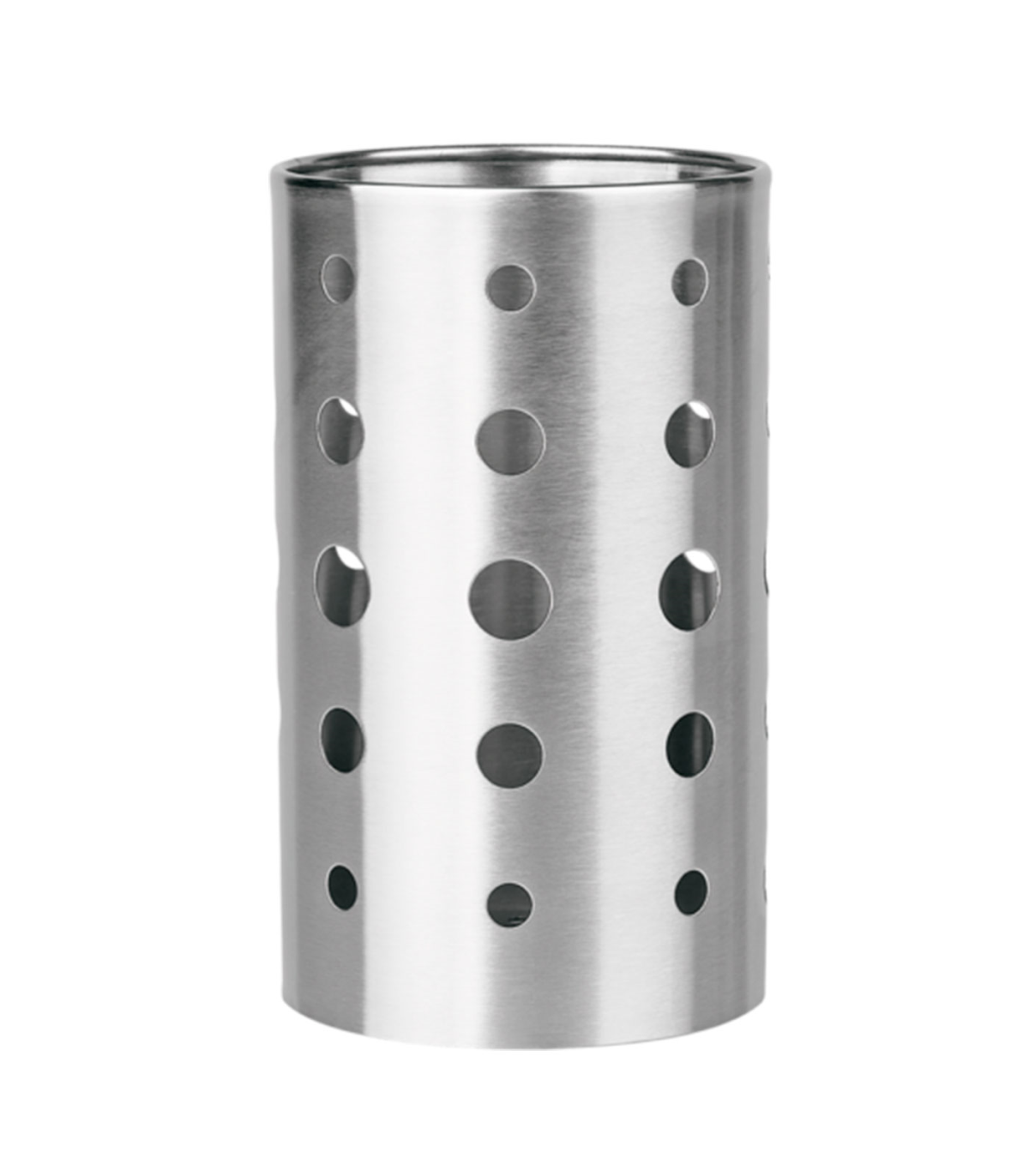 Tradineur - Escurrecubiertos cilindrico de acero inoxidable, portacubiertos  de cocina, secar cubertería, 14 x 12 cm