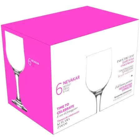 Tradineur - Set de 6 copas de cristal, modelo Nevakar, servir vino, champán, cócteles, elegantes, aptas para lavavajillas, celeb