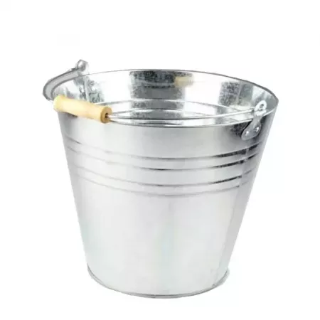 Cubo Metálico 15L con Asa de Madera Resistente y Versátil Cubo Metálico 15L con Asa de Madera Resistente y Versátil
