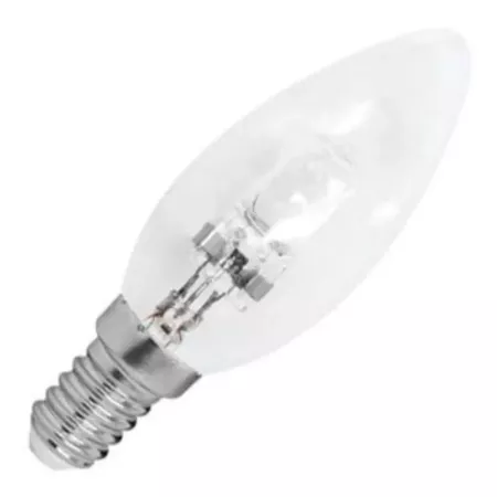 Tradineur - Bombilla halógena vela, C35, E14, 42W equivalente a 60W, 625 lúmenes, 2800K, luz cálida, eficiencia energética B, 20