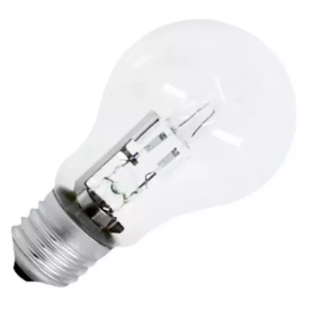 Tradineur - Bombilla halógena globo, estándar, A55, E27, 42W equivalente a 60W, 625 lúmenes, 2800K, luz cálida, eficiencia energ