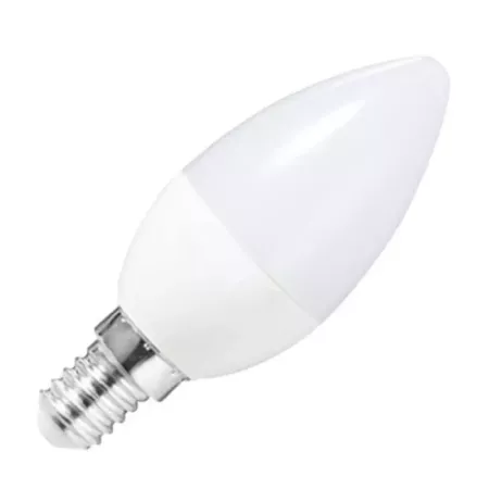 Tradineur - Bombilla LED vela, C37, E14, 6W equivalente a 54W, 540 lúmenes, 6400K, luz blanca fría, eficiencia energética A+, 20