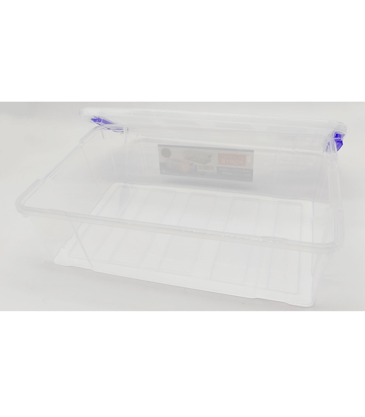 Tradineur - Caja de almacenaje de plástico transparente 2 litros, minicaja  de ordenación apilable con tapa 7,5 x 25,5 x 16,8 cm