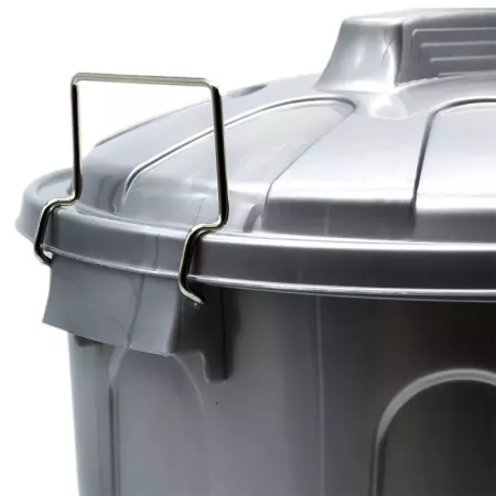 Tradineur - Cubo de basura de plástico, 21 litros, incluye asas metálicas y tapa, contenedor de residuos, papelera, reciclaje, i
