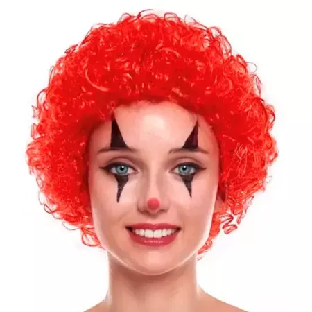 Tradineur - Peluca roja de payaso, fibra sintética, unisex, complemento para disfraz de carnaval, Halloween, cosplay, fiestas de