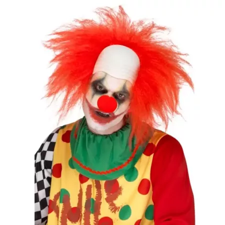 Tradineur - Peluca de payaso calvo, fibra sintética, unisex, complemento para disfraz de carnaval, Halloween, cosplay, fiestas d