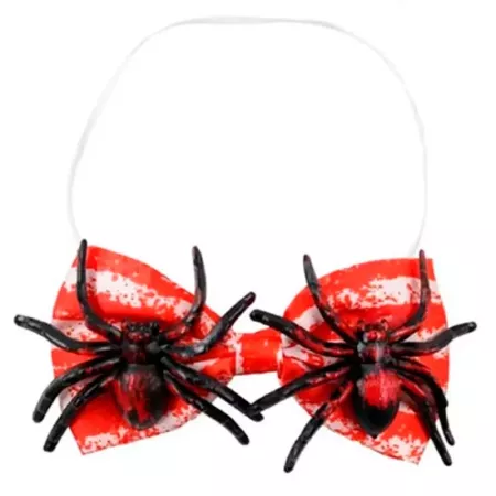 Tradineur - Pajarita con arañas, 100% poliéster, goma elástica, accesorio para disfraz de carnaval, Halloween, cosplay, fiestas