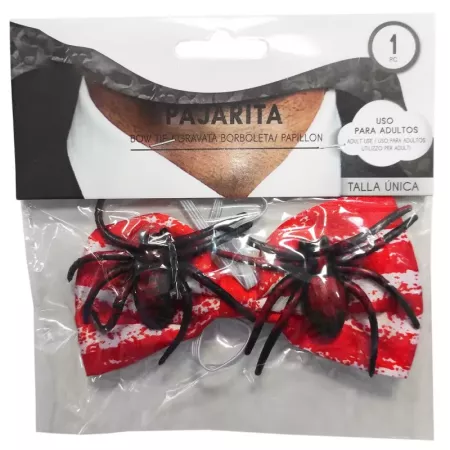 Tradineur - Pajarita con arañas, 100% poliéster, goma elástica, accesorio para disfraz de carnaval, Halloween, cosplay, fiestas