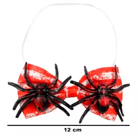 Tradineur - Pajarita con arañas, 100% poliéster, goma elástica, accesorio para disfraz de carnaval, Halloween, cosplay, fiestas