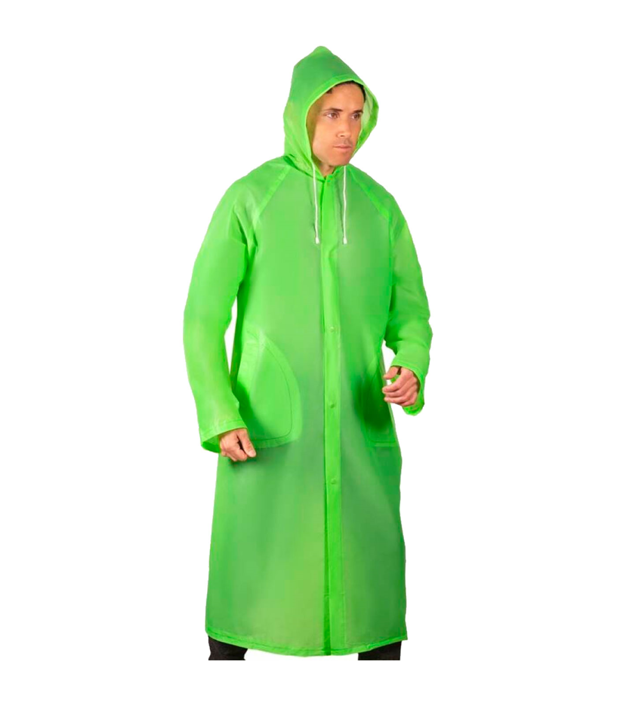 Chubasquero con bolsillos y capucha impermeable verde 00105 Industrial  Starter