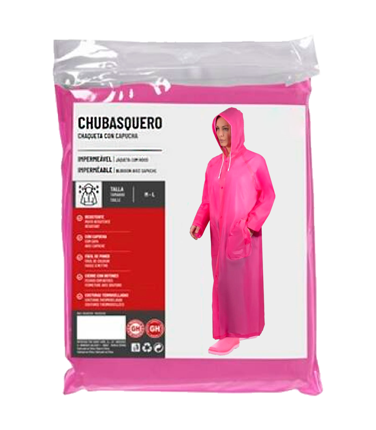 Tradineur - Chubasquero con capucha para niños - Fabricado en poliéster -  Costura termoselladas - Talla para niños de 8 a 10 año