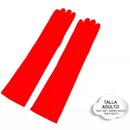 Tradineur - Guantes largos con brillo, 100% poliéster, imitación de satén, complemento para disfraces, carnaval, Halloween, cosp