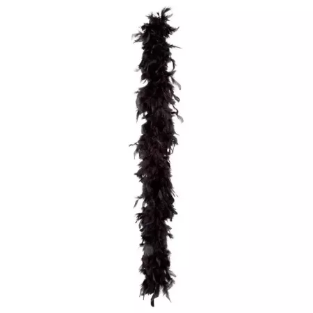 Tradineur - Boa de plumas, accesorio de disfraz, charlestón, años 20, carnaval, Halloween, fiesta temática, decoración (Negro, 2 Tradineur - Boa de plumas, accesorio de disfraz, charlestón, años 20, carnaval, Halloween, fiesta temática, decoración (Negro, 2