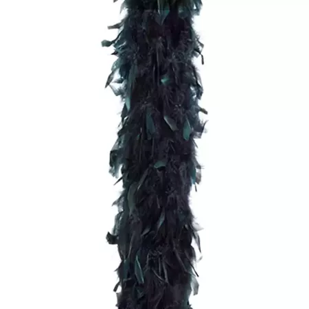 Tradineur - Boa de plumas, accesorio de disfraz, charlestón, años 20, carnaval, Halloween, fiesta temática, decoración (Negro, 2 Tradineur - Boa de plumas, accesorio de disfraz, charlestón, años 20, carnaval, Halloween, fiesta temática, decoración (Negro, 2