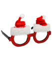 Tradineur - Gafas navideñas con diseño de gorro navideño Santa Claus - Fabricado en poliéster y plástico - 9,5 x 15 cm 