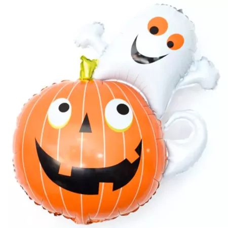 Tradineur - Globo de calabaza y fantasma, hinchable con helio, plástico, decoración de interior, carnaval, Halloween, fiestas, 8 Tradineur - Globo de calabaza y fantasma, hinchable con helio, plástico, decoración de interior, carnaval, Halloween, fiestas, 8