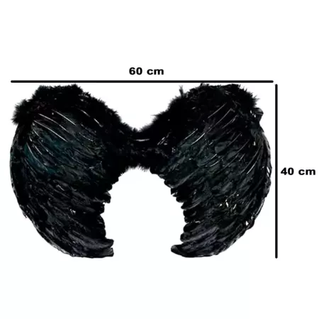 Tradineur - Alas de ángel con plumas y tirantes elásticos, complemento para disfraz de Halloween, carnaval, cosplay, fiestas, na